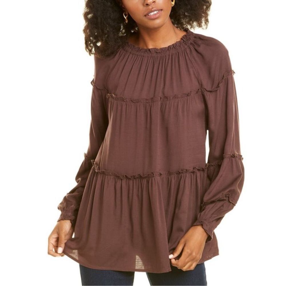 Beachlunchlounge Henriette Solid Slub Top Brown L